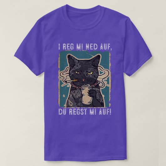 Ik reg mi ned auf Katzen Design mit schwarzer Katz T-shirt (Design voorkant)