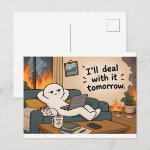 Ik Regel Het Morgen Wel – Grappige Uitstelgedrag Briefkaart