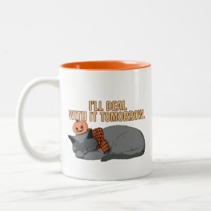 Ik Regel Het Morgen Wel Kat Tweekleurige Koffiemok