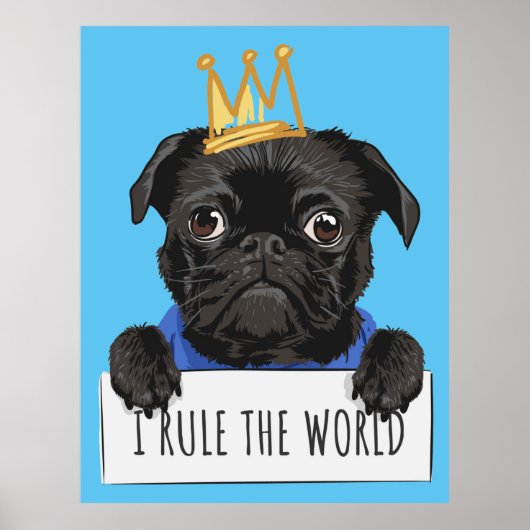 Ik regel het World Pug Poster (Voorkant)