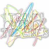 Ik reis buiten de lijnen sticker (Voorkant)