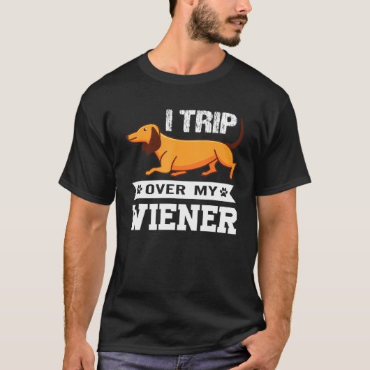 Ik reis over mijn Weiner Dachshund Doxie Dog T-shirt (Voorkant)