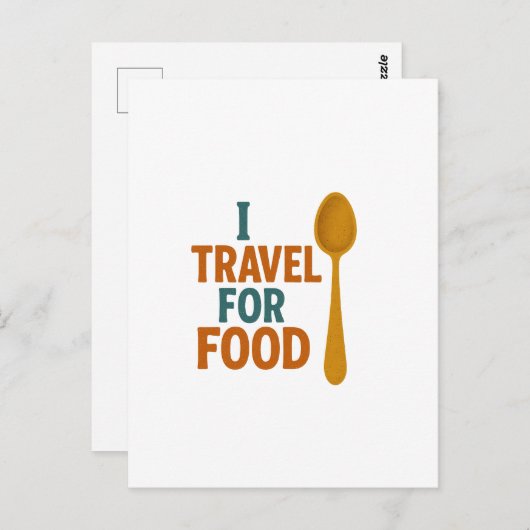 Ik reis voor eten - lepelavontuur briefkaart (Voorkant / Achterkant)