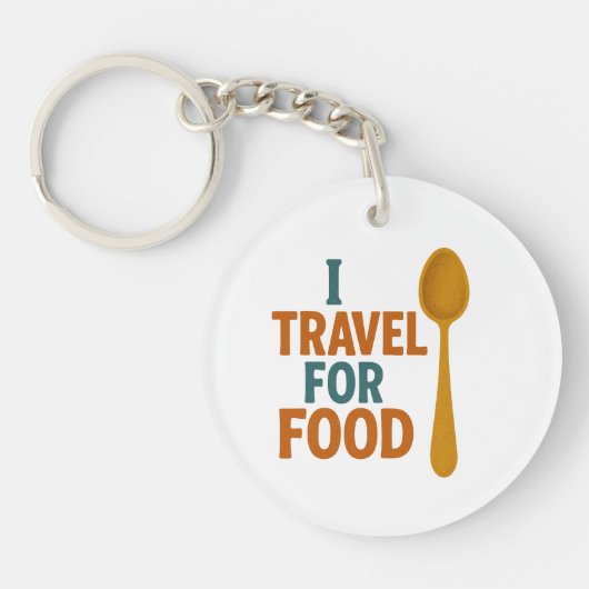 Ik reis voor eten -  lepelavontuur sleutelhanger (Voorkant)