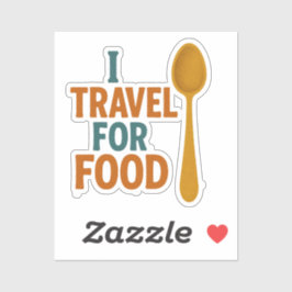 Ik reis voor eten -  lepelavontuur sticker