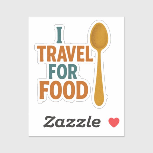 Ik reis voor eten -  lepelavontuur sticker (Vel)