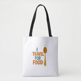 Ik reis voor eten -  lepelavontuur tote bag