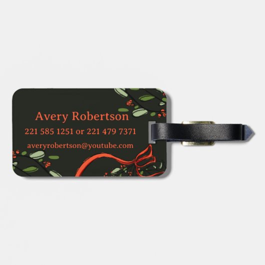 Ik reis voor kerstmonogram "A" met naam Bagagelabel (Achterkant horizontaal)