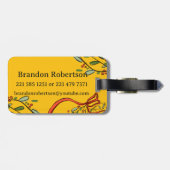 Ik reis voor kerstmonogram "B" met naam Bagagelabel (Achterkant horizontaal)