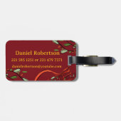 Ik reis voor kerstmonogram "D" met naam Bagagelabel (Achterkant horizontaal)