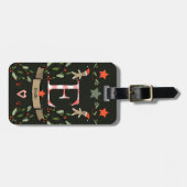 Ik reis voor kerstmonogram "E" met naam Bagagelabel (Voorkant horizontaal)