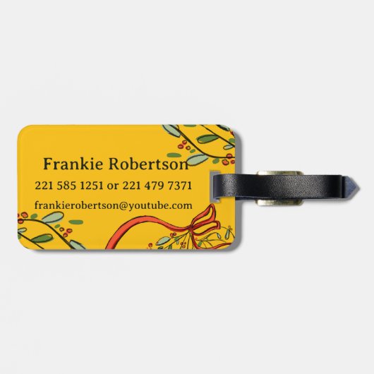 Ik reis voor kerstmonogram "F" met naam Bagagelabel (Achterkant horizontaal)