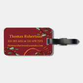 Ik reis voor kerstmonogram "T" met naam Bagagelabel (Achterkant horizontaal)