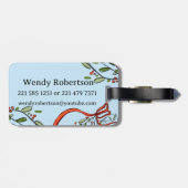 Ik reis voor kerstmonogram "W" met naam Bagagelabel (Achterkant horizontaal)