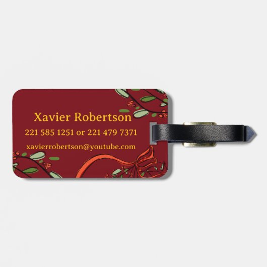 Ik reis voor kerstmonogram "X" met naam Bagagelabel (Achterkant horizontaal)