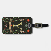 Ik reis voor kerstmonogram "Y" met naam Bagagelabel (Voorkant horizontaal)