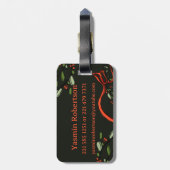 Ik reis voor kerstmonogram "Y" met naam Bagagelabel (Achterkant verticaal)