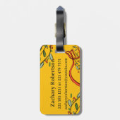 Ik reis voor kerstmonogram "Z" met naam Bagagelabel (Achterkant verticaal)