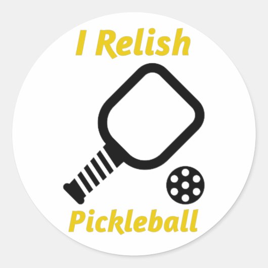 Ik Relish Pickleball Ronde Sticker (Voorkant)