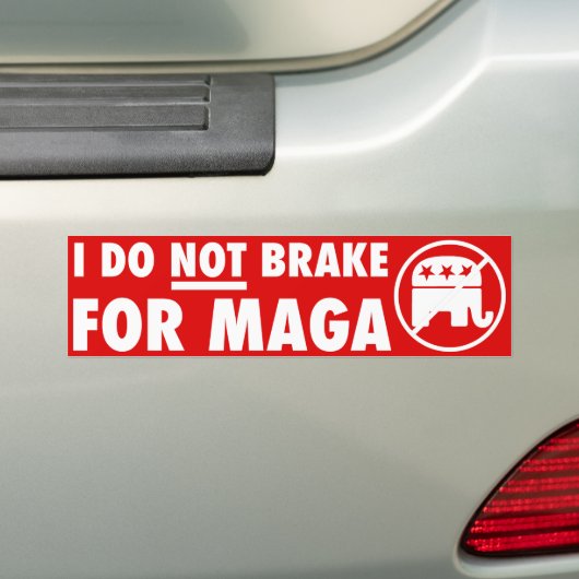 Ik rem niet voor MAGA Bumpersticker (Op auto)