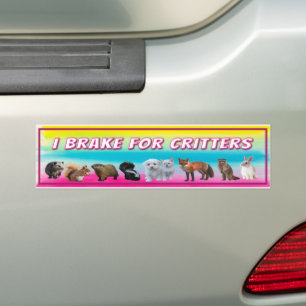 Ik rem op de broekriem - grappige houtskrieten bumpersticker