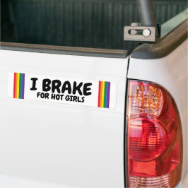 Ik rem op de regenboogpride Gay Thétaire voor Hot  Bumpersticker