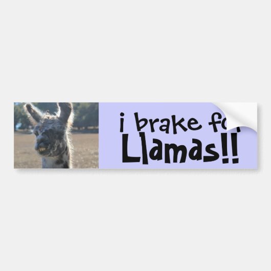 Ik rem op Llamas! schattige Bumpersticker (Voorkant)