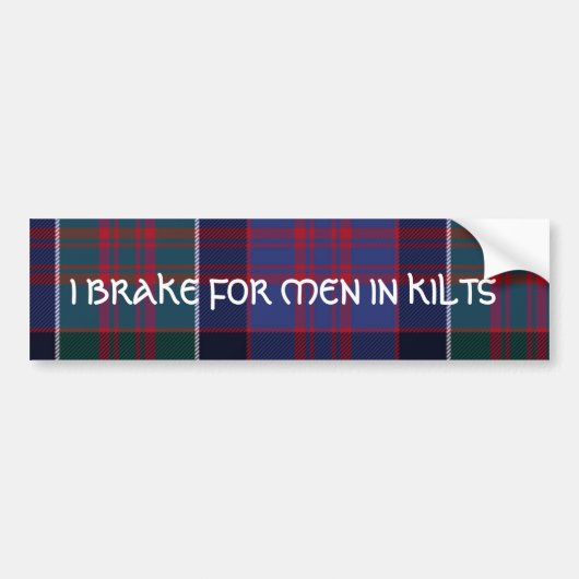 Ik rem op mannen in kilts- clan ranald tartan bumpersticker (Voorkant)