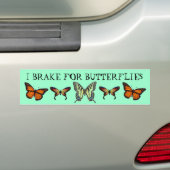 Ik rem op vlinders bumpersticker (Op auto)