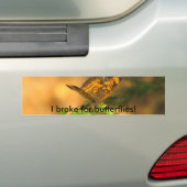 Ik rem op vlinders! Bumpersticker (Op auto)