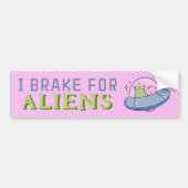 Ik rem voor aliens, grappig ruimteschip bumpersticker (Voorkant)