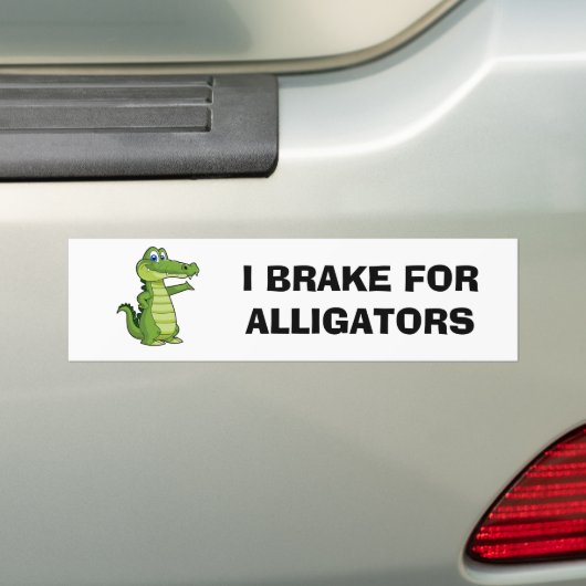 Ik rem voor alligators bumpersticker (Op auto)