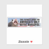 Ik rem voor Amerika's enige inheemse buideldier Po Sticker (Vel)