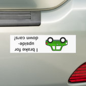 Ik rem voor auto's ondersteboven! bumpersticker (Op auto)