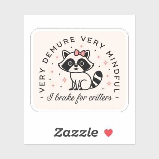 Ik rem voor beestjes demure girly roze esthetiek sticker (Vel)