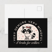 Ik rem voor beestjes grappige wasbeer briefkaart (Voorkant / Achterkant)