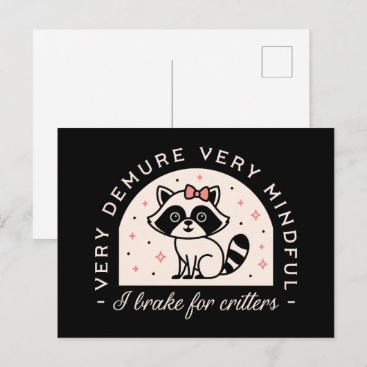 Ik rem voor beestjes grappige wasbeer briefkaart (Voorkant / Achterkant)