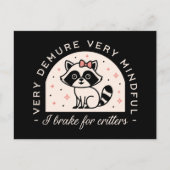 Ik rem voor beestjes grappige wasbeer briefkaart (Voorkant)