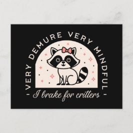 Ik rem voor beestjes grappige wasbeer briefkaart