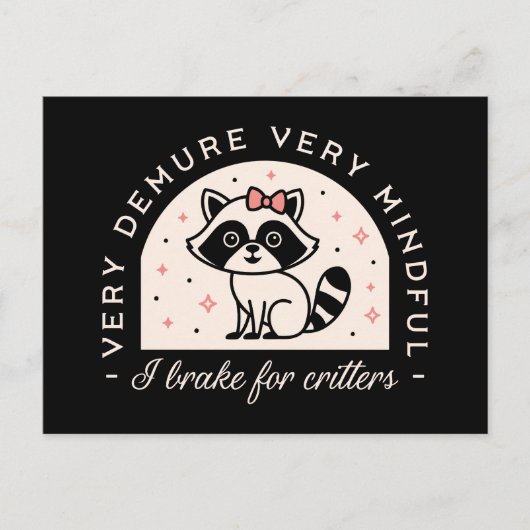 Ik rem voor beestjes grappige wasbeer briefkaart (Voorkant)