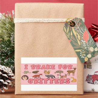 Ik rem voor beestjes rechthoekige sticker