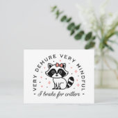 Ik rem voor beestjes zeer demure zeer aandachtig briefkaart (Staand voorkant)