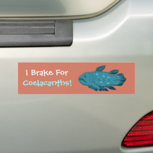 Ik rem voor Coelacanths! Bumpersticker