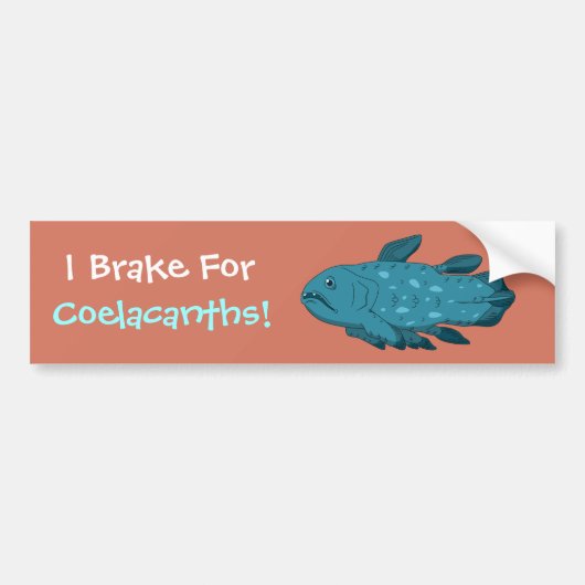 Ik rem voor Coelacanths! Bumpersticker (Voorkant)