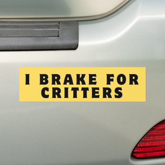 Ik rem voor Critters, Bumpersticker, Grappig Bumpersticker (Op auto)