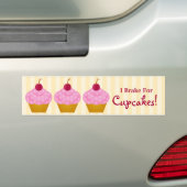 Ik Rem Voor Cupcakes Mega Kawaii Bumpersticker (Op auto)