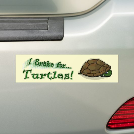 Ik rem voor de schildpadden! bumpersticker (Op auto)