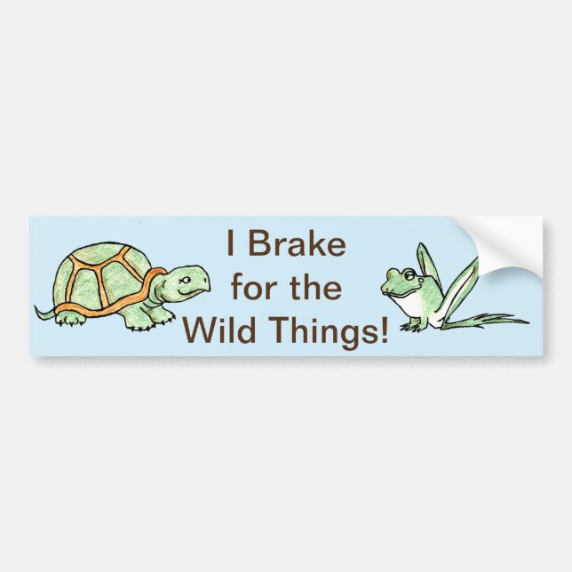 Ik rem voor de wilde dingen! bumpersticker (Voorkant)