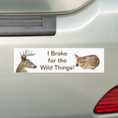 Ik rem voor de wilde dingen! Hert Bumpersticker (Op auto)