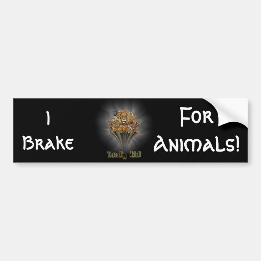 Ik rem, voor dieren! Bumpersticker (Voorkant)